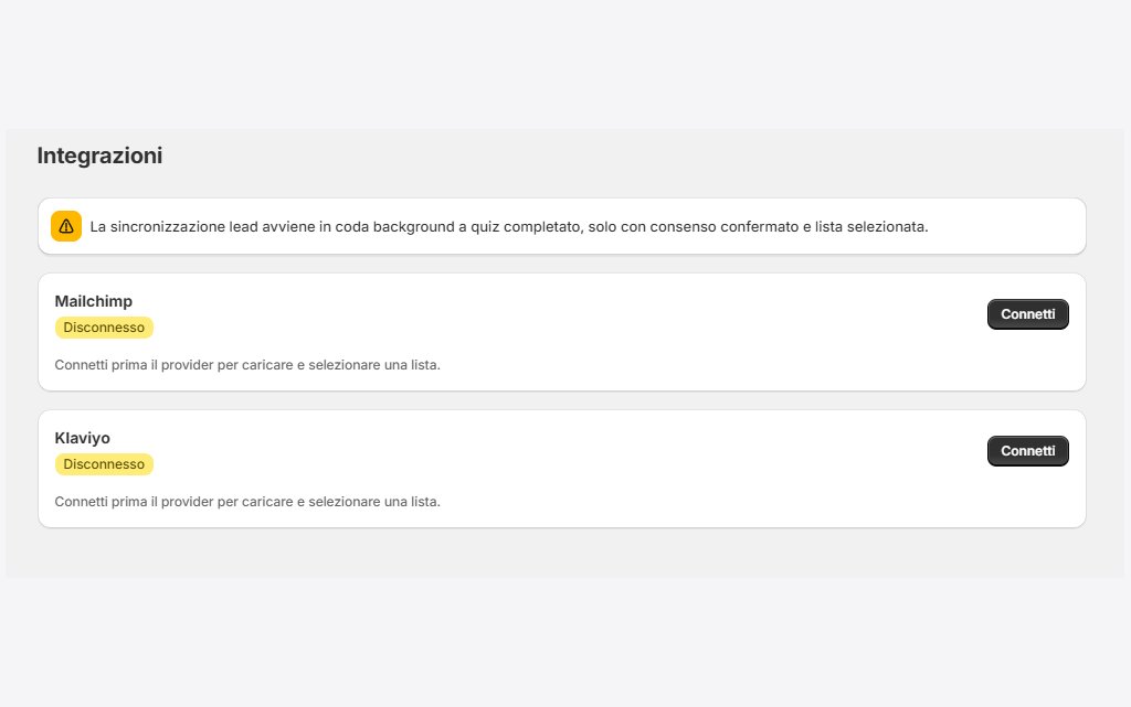 Connetti Mailchimp, audience, delivery, Ready to send