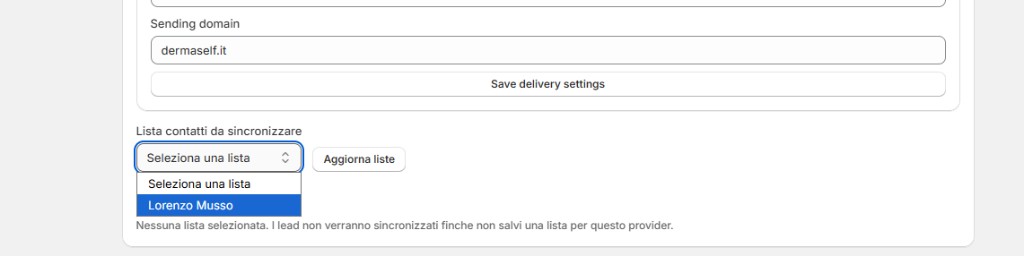 Dropdown audience Mailchimp